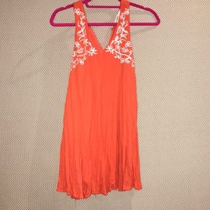 blu Pepper Flowy Orange Dress